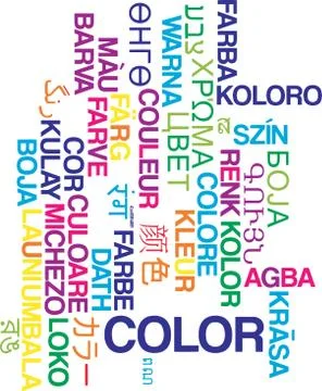 Color multilanguage wordcloud background concept Stock Illustration