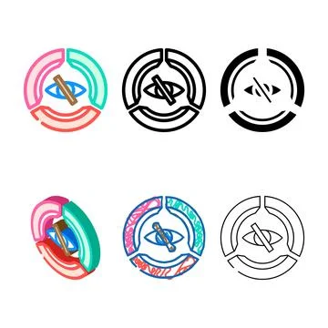 Color multipack accessibility ux ui design color icon vector Illustrazione stock