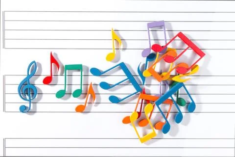 Color Musical Notes Stock Photos