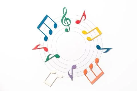 Color Musical Notes Stock Photos