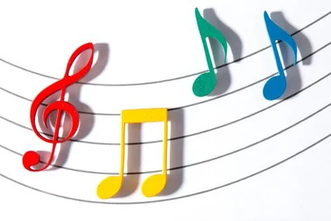 Color Musical Notes Stock Photos