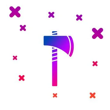 Color Native american tomahawk axe icon isolated on white background. Gradient 스톡 일러스트