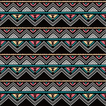 Color native ethnic seamless pattern Stock Illustration