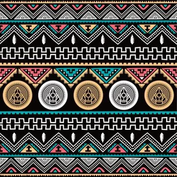 Color native ethnic seamless pattern Ilustração Stock