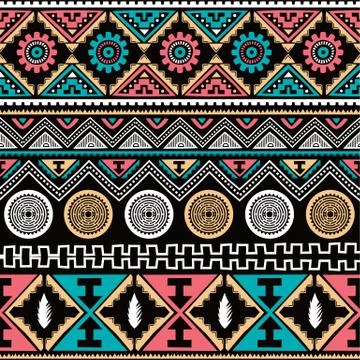 Color native ethnic seamless pattern Illustrazione stock