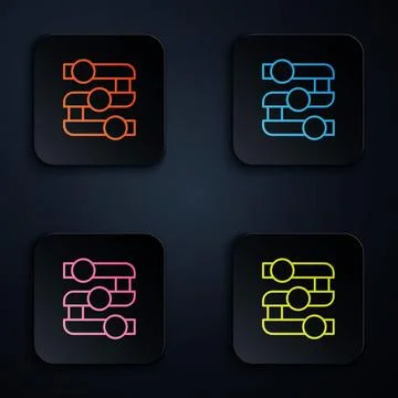Color neon line Graph, schedule, chart, diagram, infographic, pie graph ico.. Stock-Illustration