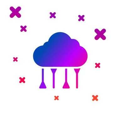 Color Network cloud connection icon isolated on white background. Social Illustrazione stock