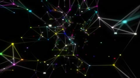 Color network work.3d rendered abstract plexus shapes. Connection and web Stock Footage 98259819