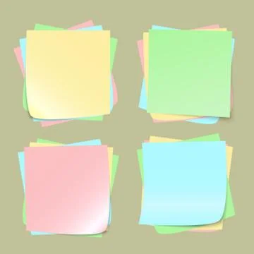 Color note papers on background Stock Illustration