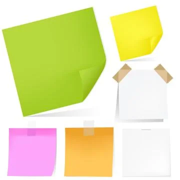 Color notes paper set Stock Illustration