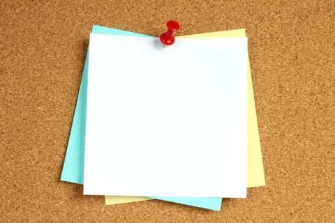 Color notes with pin . Stock Photos