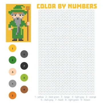 Color by number, Wizard Stock Illustration