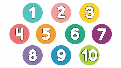 Color numbers 1 to 10 Stock Footage 154996507