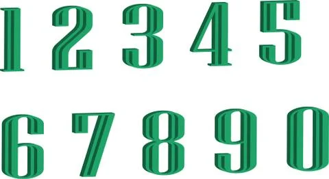 Color numbers style vector, stickers,icon,maths Illustrazione stock