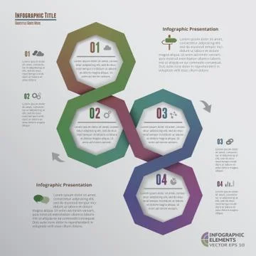 Color octogons infographic elements Stock Illustration