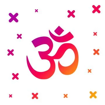 Ancient Hindu mantra OM. Yoga symbol. Gradient design. Vector