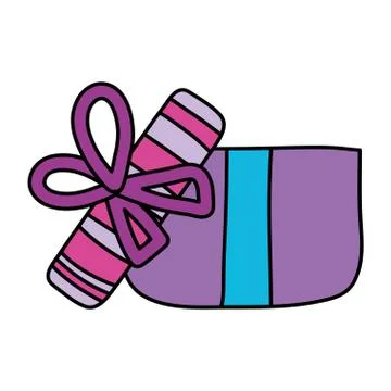 Color open present gift box style Stock Illustration