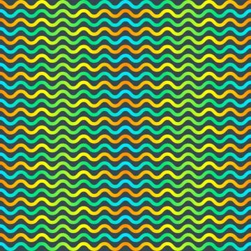 Color optical illusion psychedelic wave seamless pattern. Stock Illustration
