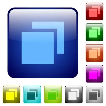 Color overlapping elements square buttons Stock Illustration