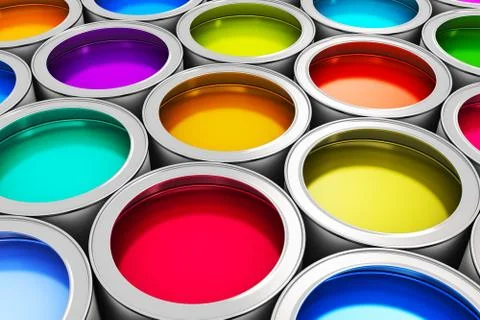 Color paint cans Stock Illustration