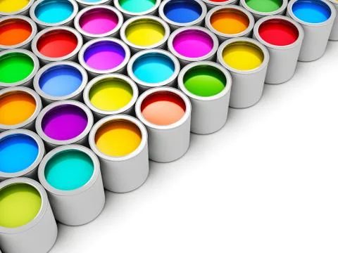 Color paint cans Stock Illustration