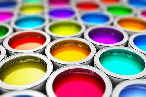 Color paint cans Stock Illustration