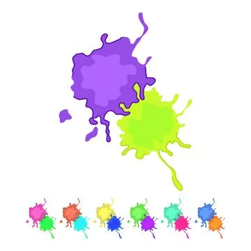 Color paint splatters vector cartoon graphic Stock Illustration