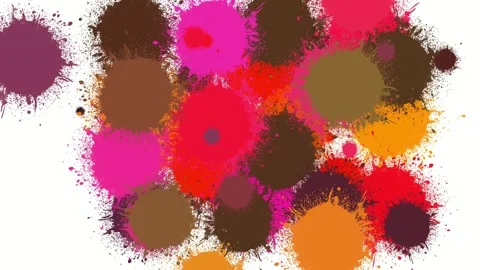 Color paint stains drawing background texture Stock Footage