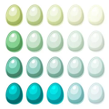 Color palette on Easter eggs, swatch shades for design. Stock-Illustration