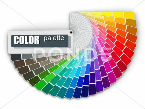 Color palette guide on white background. 3d Stock Illustration