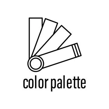 Color palette icon. Element of raw material with description icon for mobile Stock Illustration