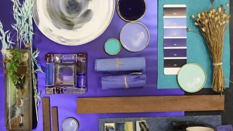 Color palette mood board for interior design and interior decoration Stock-Footage 277794548