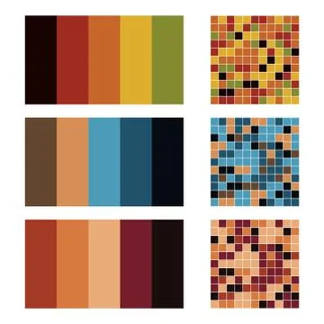 Color palette set background. Harmony color combos spectrum Stock Illustration