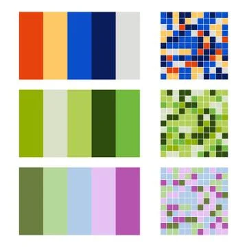 Color palette set background. Harmony color combos spectrum Stock Illustration