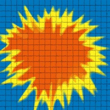 Color panel. An explosion on a blue background. Stock Illustration