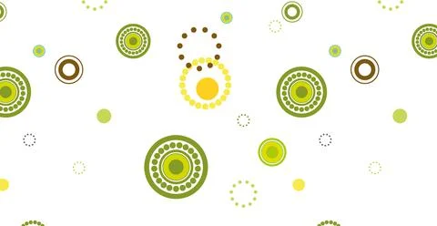 Color panoramic pattern of different circles on a white background - Vector Illustrazione stock