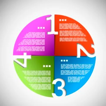 Color paper progress circle eps10 vector illustration Stock Illustration