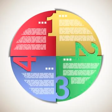 Color paper progress circle eps10 vector illustration Stock Illustration