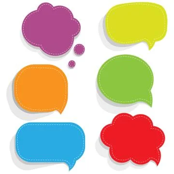 Color paper speech bubbles Stock Illustration