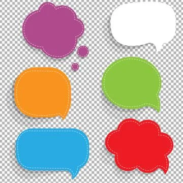 Color Paper Speech Bubbles Set Stock Illustration