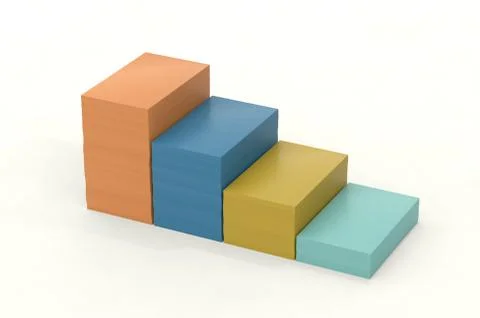 Color paper stack 3d illustration. Paperwork. Office routine. Stock Illustration