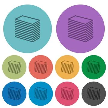 Color paper stack flat icons Stock Illustration