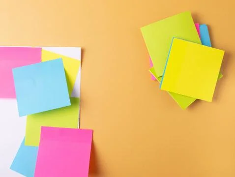 Color paper stick up notes Stock Photos