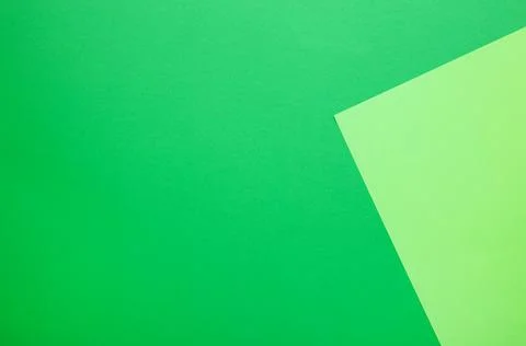 Color papers flat composition background with light and dark green Stock Photos
