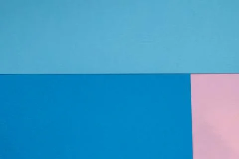 Color papers geometry flat composition background with blue and pink tones Stock Photos