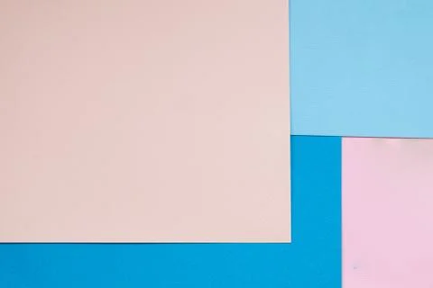 Color papers geometry flat composition background with blue tones Foto stock