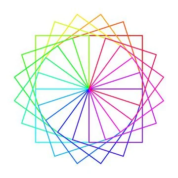 Color pattern abstraction of squares in a circle Ilustración de archivo