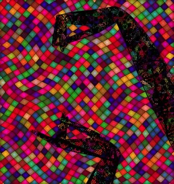 Color pattern background and lace hand Stock Illustration