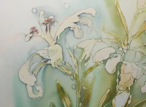 Color pattern on the fabric. Batik. Stock Photos