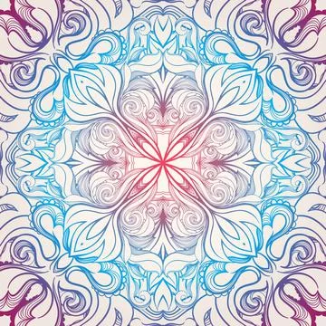 Color pattern with flowers Stock Illustration